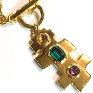 Vintage KJL Modernist Pendant w/ Toggle Chain